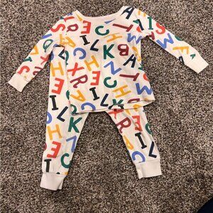Old Navy pajama set Multicolor Alphabet Print